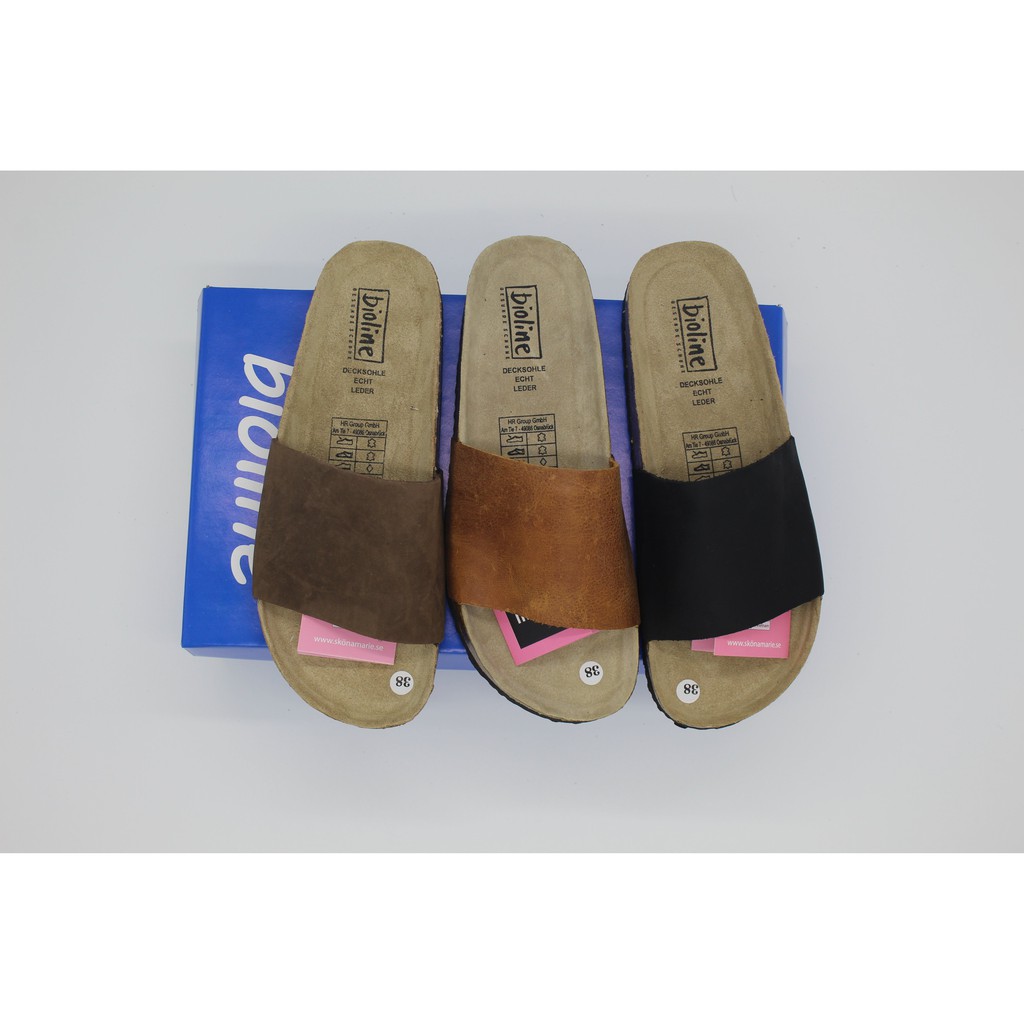 Dép Unisex quai ngang Basic chất liệu da bò xuất khẩu châu âu mã D05