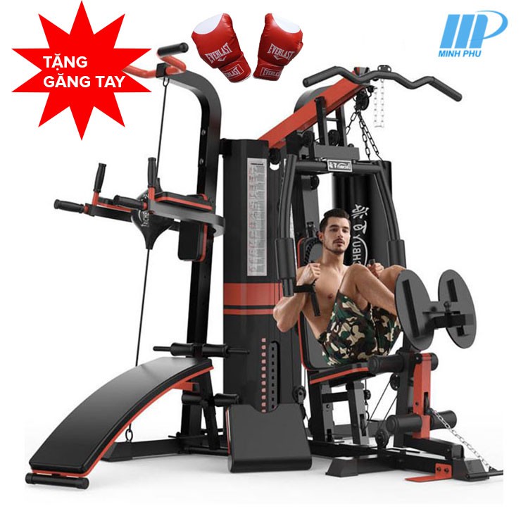 Giàn tạ đa năng JL-806  Máy tập GYM trên 30 bài tập + 3 người có thể tập cùng lúc | TẶNG KÈM GĂNG ĐẤM BOX