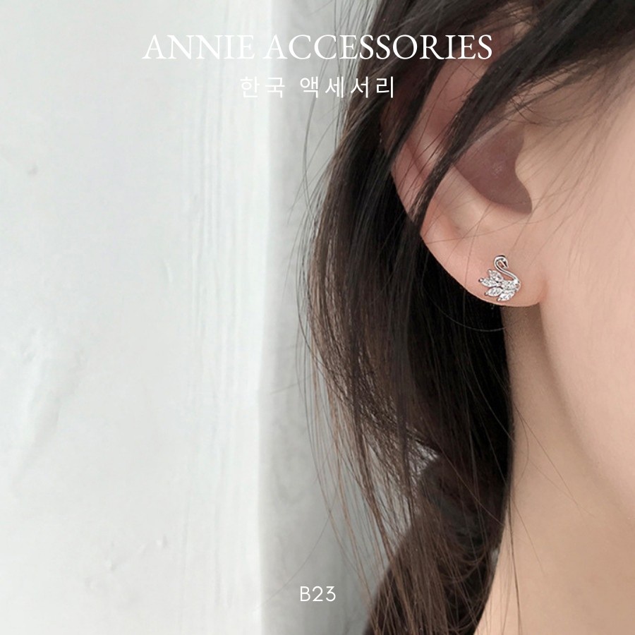 Bông tai thiên bạc đính đá cao cấp phong cách thanh lịch thời trang ANNIE - B32