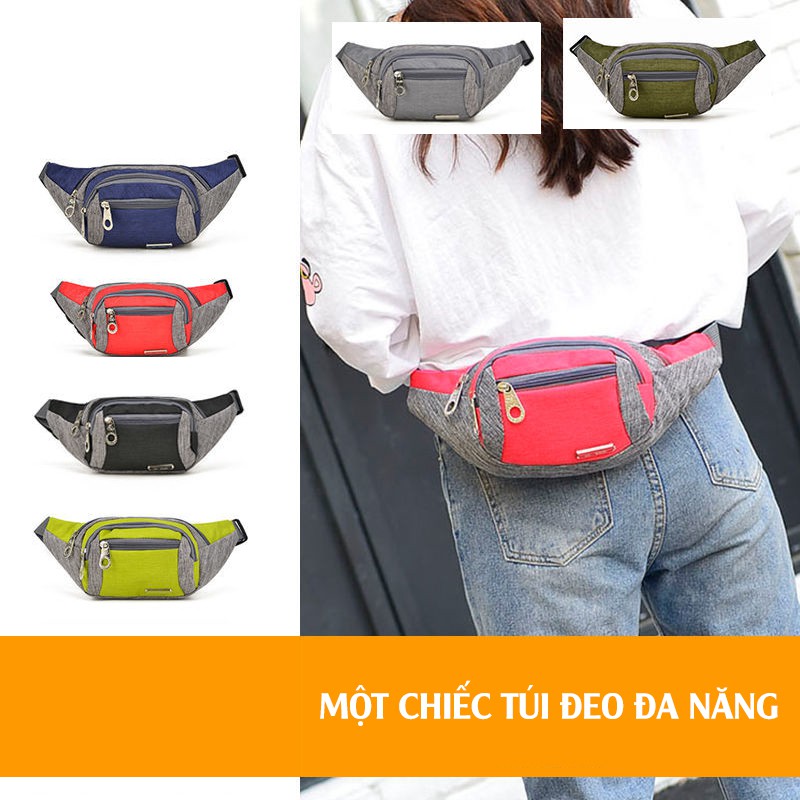 Túi Đeo Bụng Chạy Bộ Túi Đeo Hông Thể Thao Unisex Nhiều Ngăn Đựng Đồ Tiện Lợi Chống Nước