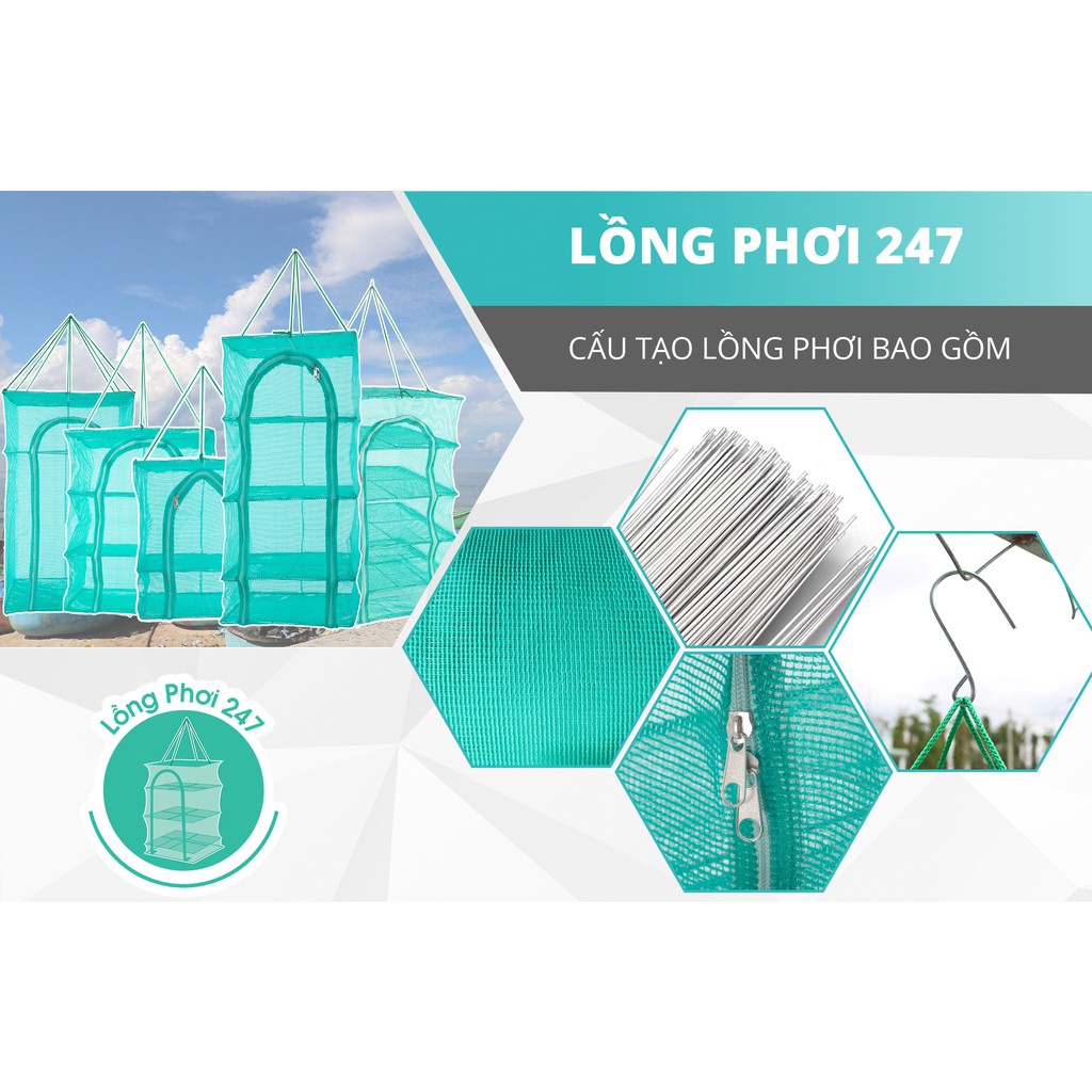 Lồng lưới phơi thực phẩm 247 - Chống côn trùng, Bảo đảm an toàn vệ sinh thực phẩm