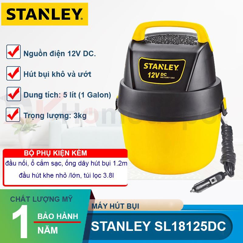 Máy hút bụi khô và ướt Stanley SL18125DC