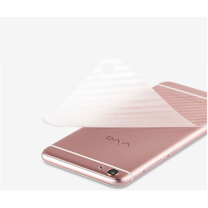 Set 2 Miếng Dán Sợi Carbon Chất Lượng Cao Bảo Vệ Mặt Lưng Điện Thoại Cho Vivo Y11 Y12 Y15 Y17