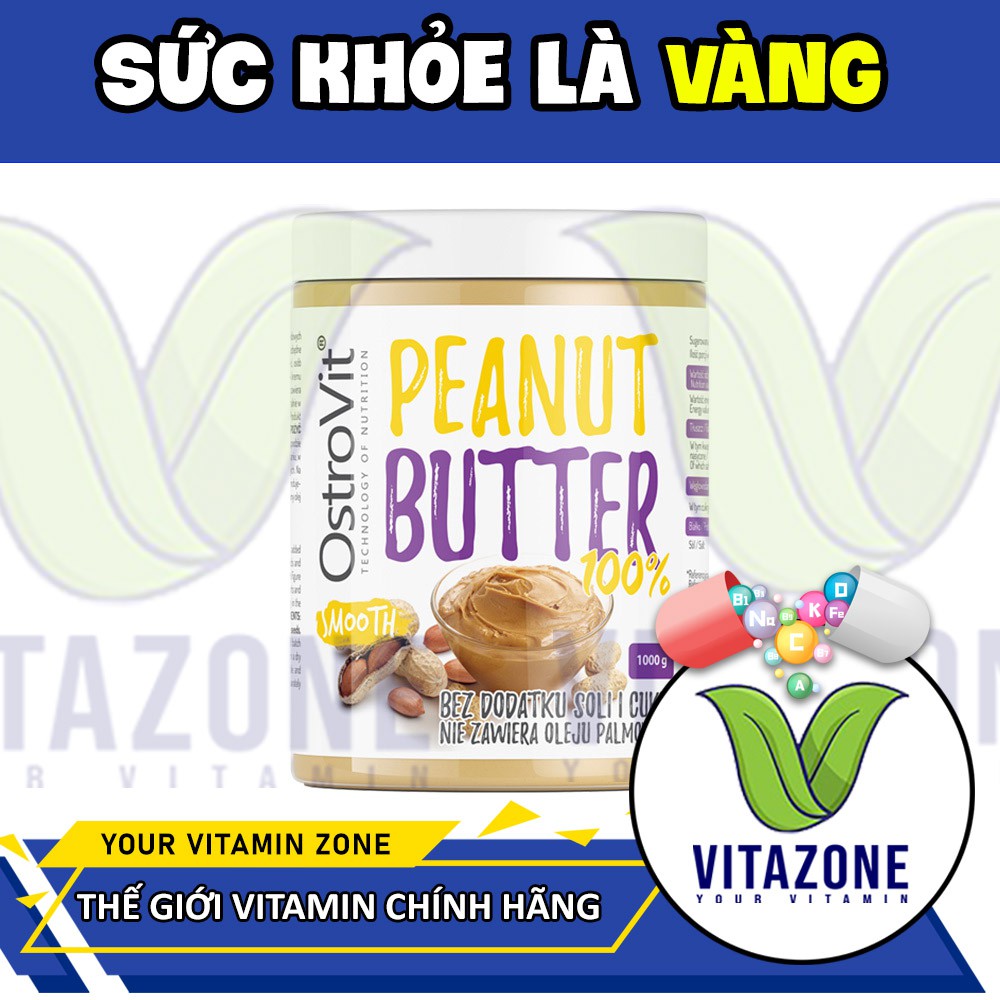 Thực phẩm bơ đậu phộng dinh dưỡng giàu protein Ostrovit Peanut Butter - 1 kg