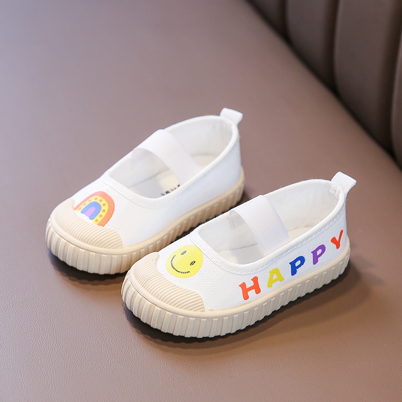 Giày Thể Thao Vải Canvas Chống Trượt Thoáng Khí In Hình Cà Rốt/Dâu Tây Dễ Thương Cho Bé Gái 1-8 Tuổi