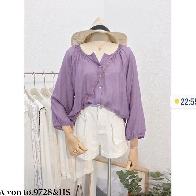 Áo Sơ Mi Nữ Mỏng Chất Voan Tay Lỡ 2 Màu