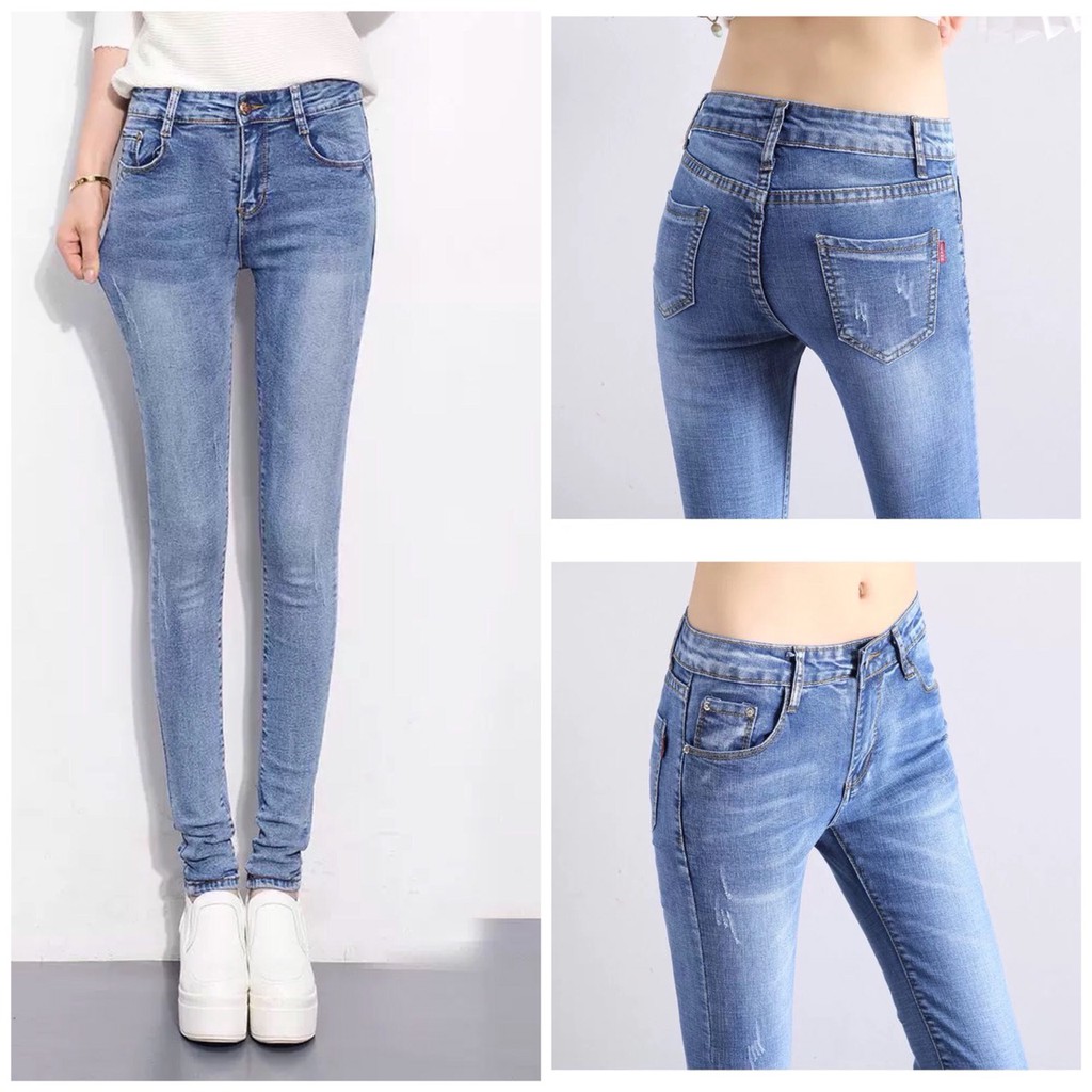 Quần jean nữ✌️✌️ co giãn lưng cao size từ 26-35 cào xướt nhẹ