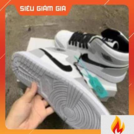 Giầy Jordan 1 xám trắng cao cổ hàng đẹp gía rẻ fullbox -O*dc