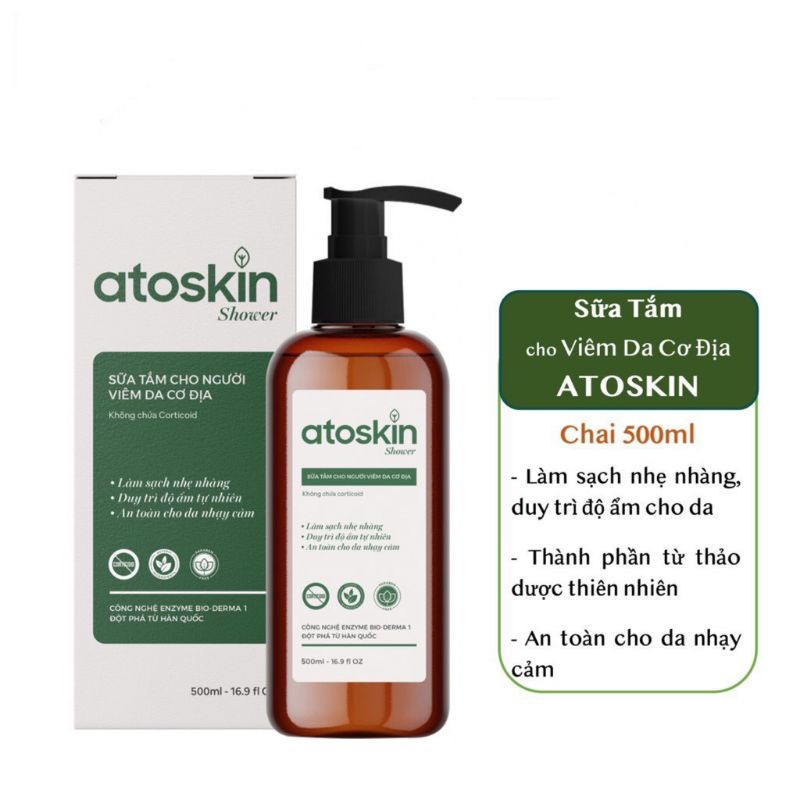 Atoskin - Bộ sản phẩm cho viêm da cơ địa [sữa tắm/ shower, serum, kem, cream] [Atokin, autoskin]