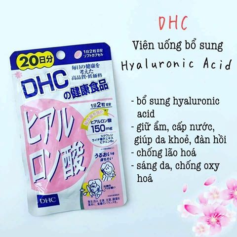 Viên Uống DHC Hyaluronic Acid giúp giữ ẩm cấp nước gói 60 viên cho 30 ngày