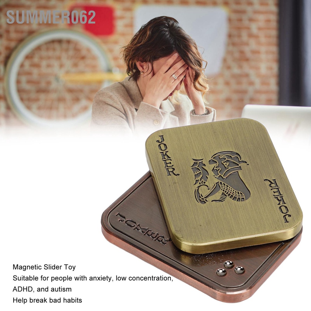 [Hàng Sẵn] Đồ chơi trượt từ tính bằng kim loại Văn phòng dành cho người lớn ADHD Tự kỷ Lo lắng Căng thẳng Giảm căng Đẩy giác quan 【Summer062】