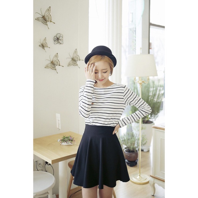 Chân váy thun nữ ngắn xoè xếp li | BigBuy360 - bigbuy360.vn