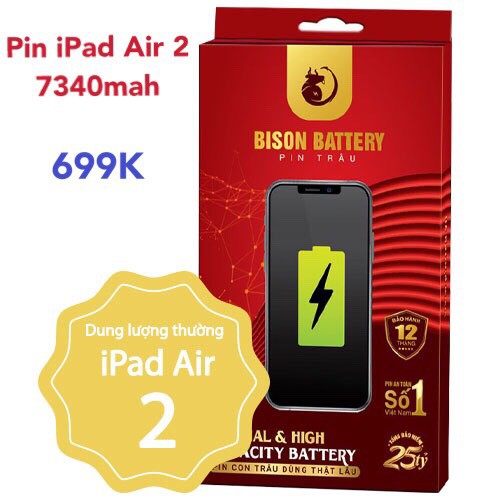 [Mã 154ELSALE2 giảm 7% đơn 300K] Pin iPad Air1, Pin iPad Air 2 chính hãng BISON- BH 12 tháng