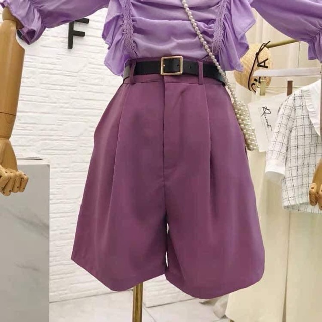 Quần short lửng ống rộng KH016, quần sooc ngố dáng chữ a cạp cao ống rộng cho nữ | BigBuy360 - bigbuy360.vn