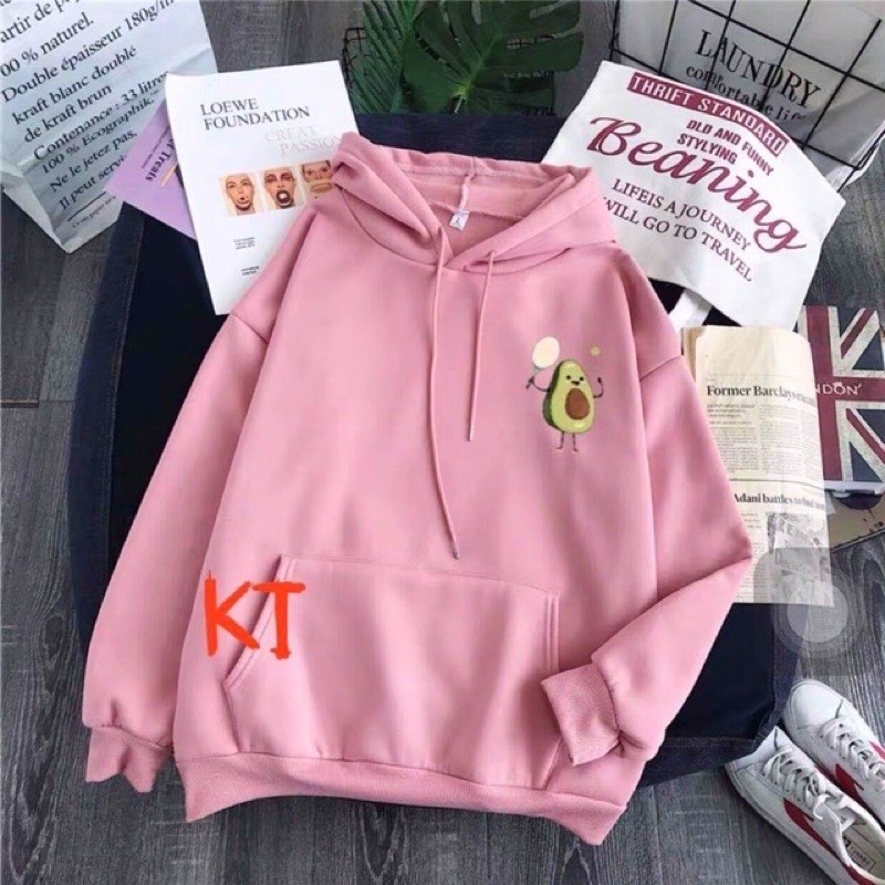 áo hoodie nỉ bông logo quả bơ