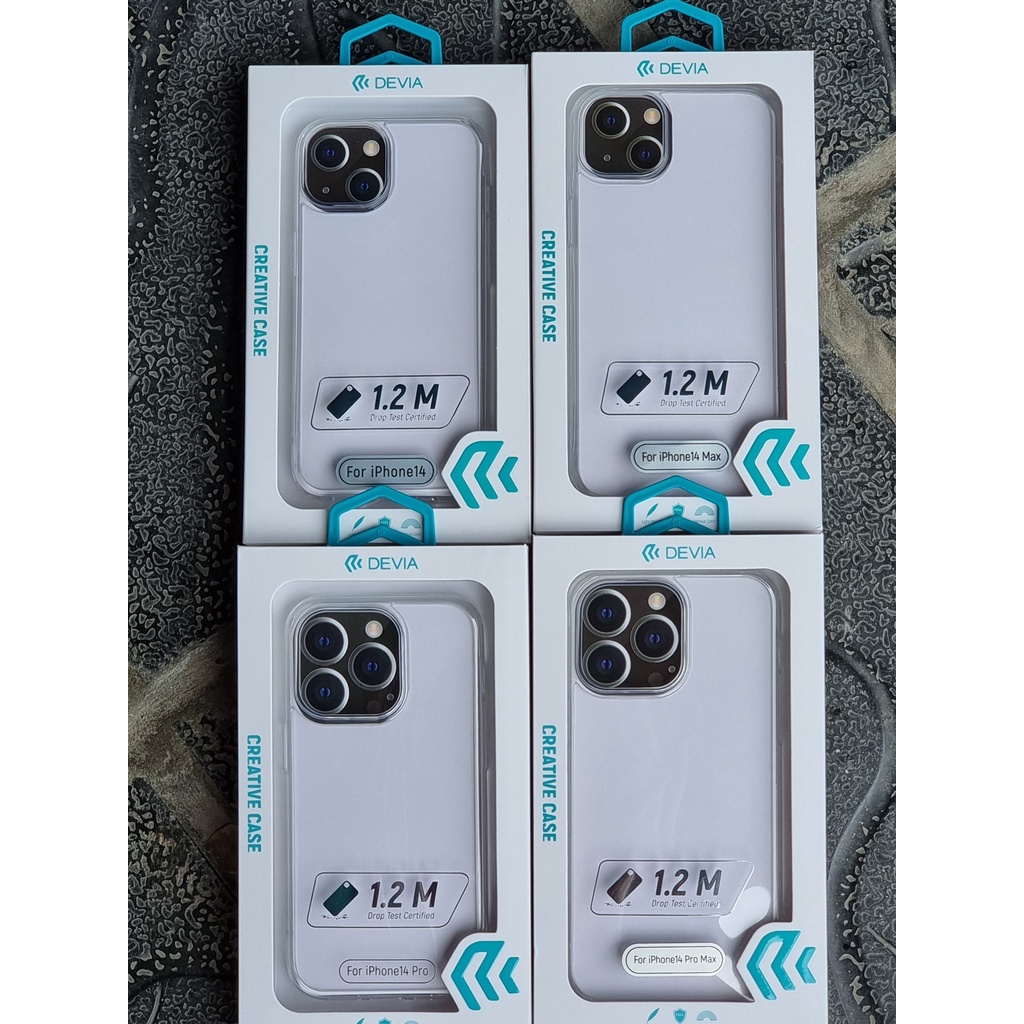Ốp Devia trong suốt chống sốc 4 góc iphone 14 pro max , 14 pro , 14 max , 14