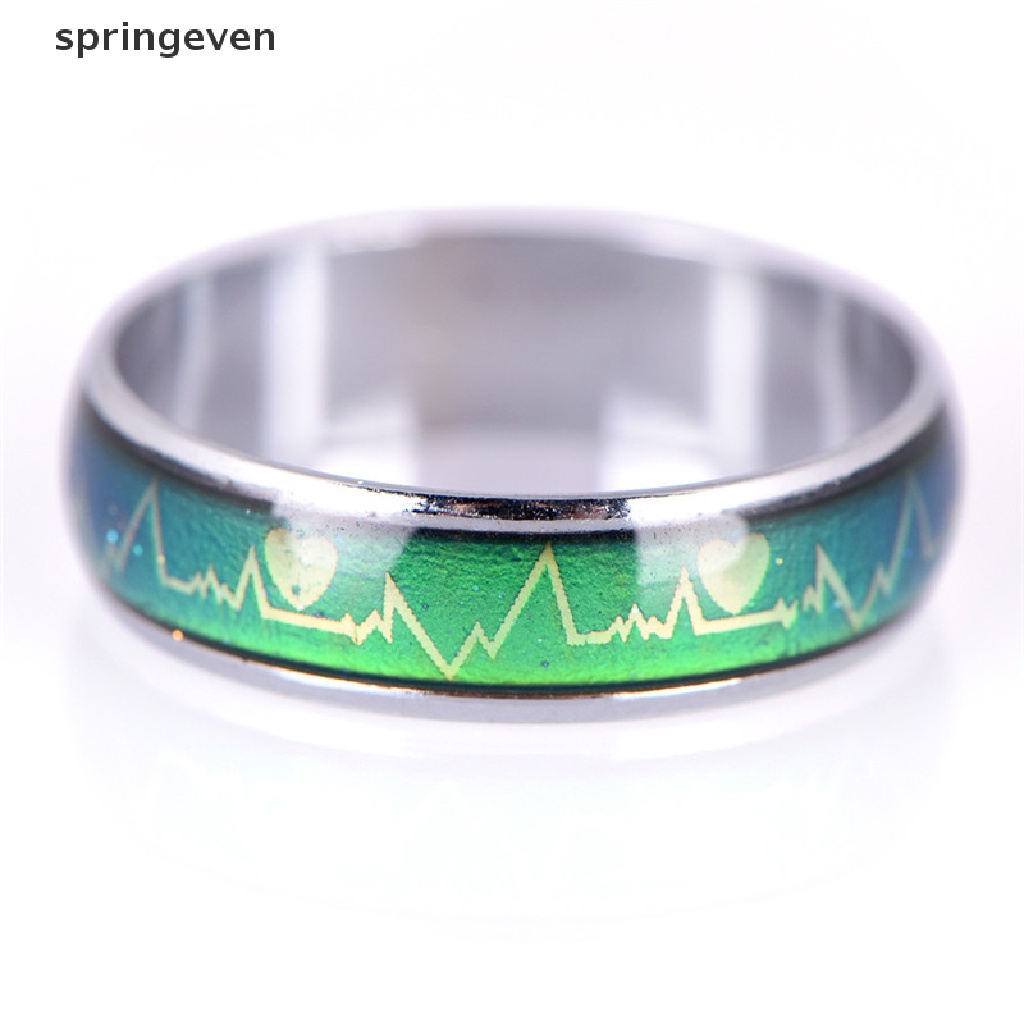 Nhẫn Đính Hôn Cảm Xúc Nhiệt Độ Bằng Thép Titan Thời Trang