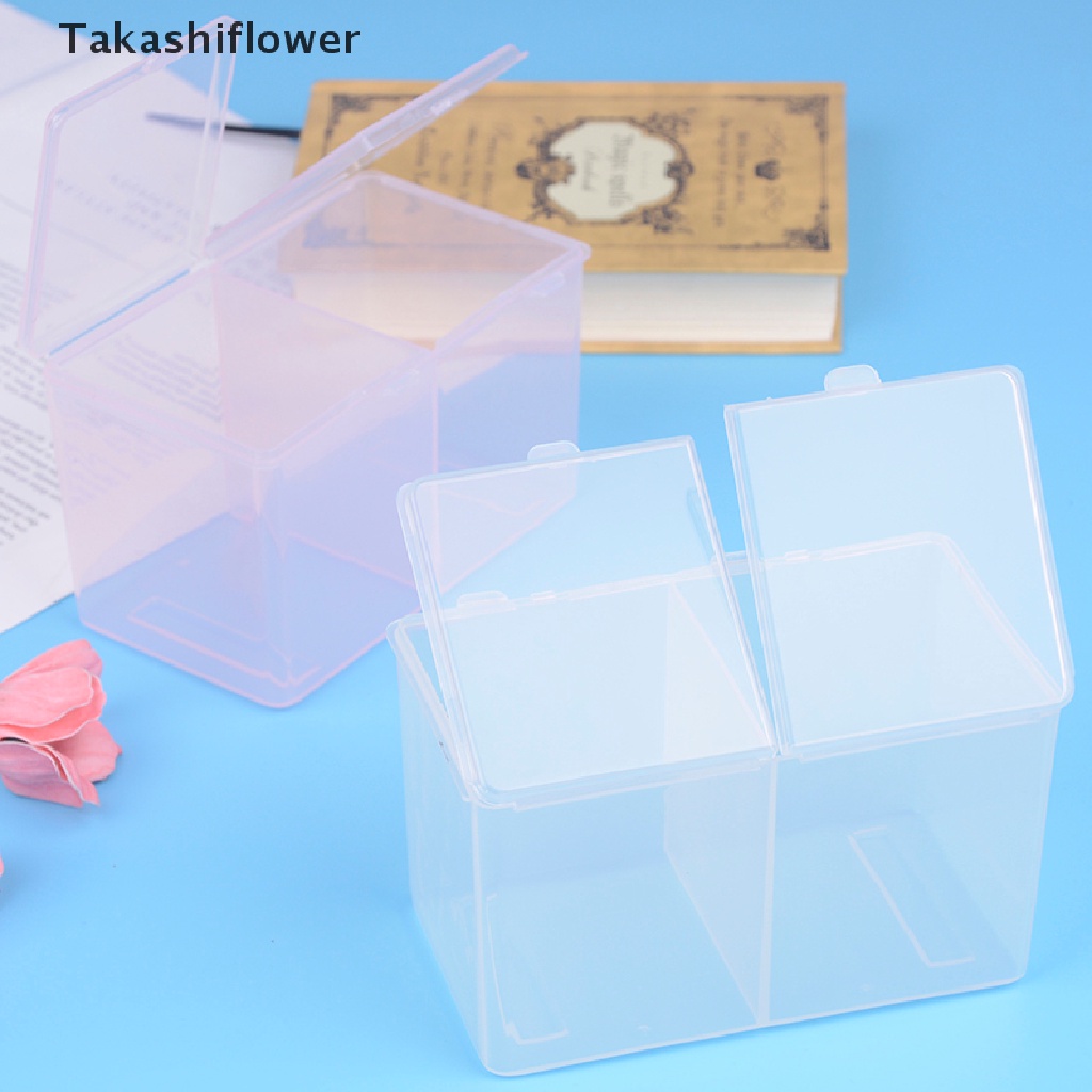 [Hàng mới về] Hộp đựng bông tẩy trang tăm bông bằng nhựa trong suốt tiện lợi