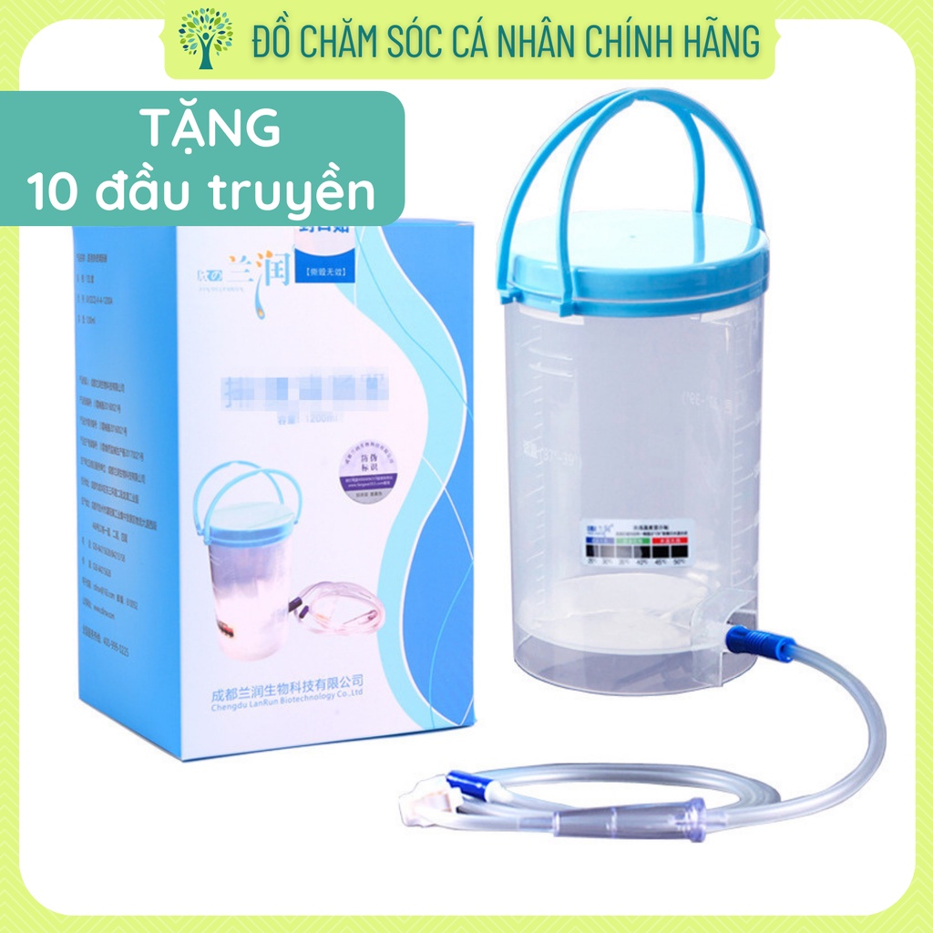 Xô coffee enema, thải độc cà phê, thải độc đại tràng, thụt tháo đại tràng 1200 ml dây ngang  XO1DAU