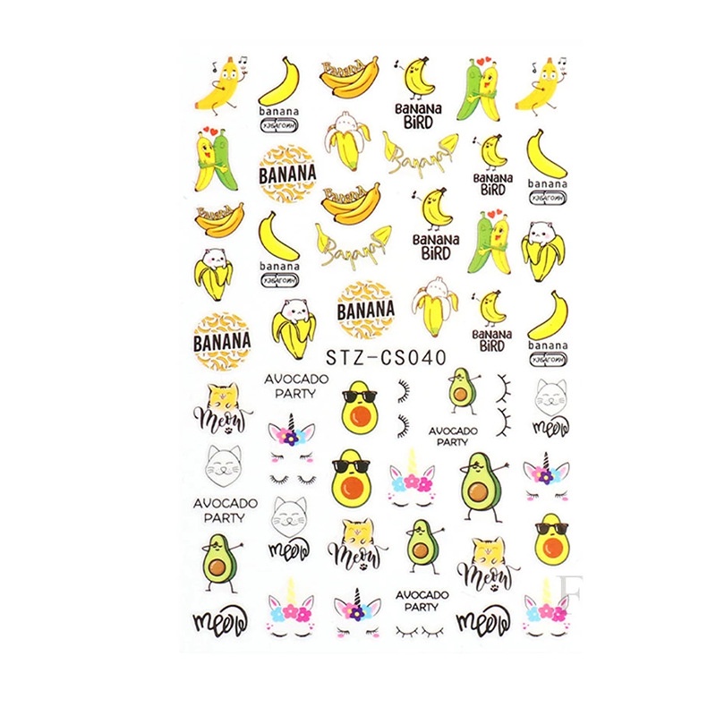 Miếng Dán Trang Trí Móng Tay Hình Trái Cây 3D Xinh Xắn