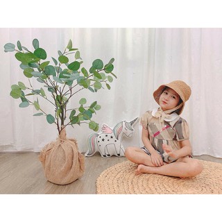 Cây giả - cây bạch đàn giả 80cm kèm giỏ cói size S
