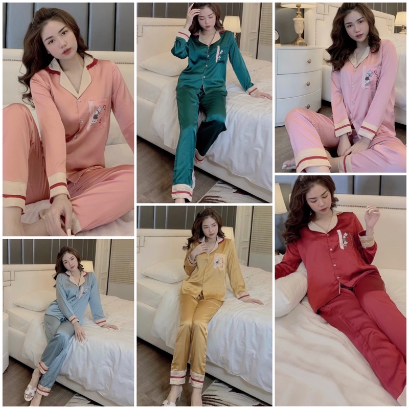 Đồ Bộ Pijama - Bộ Lụa Satin Tay Dài Siêu Hot [cao cấp - hàng chuẩn đẹp] | BigBuy360 - bigbuy360.vn