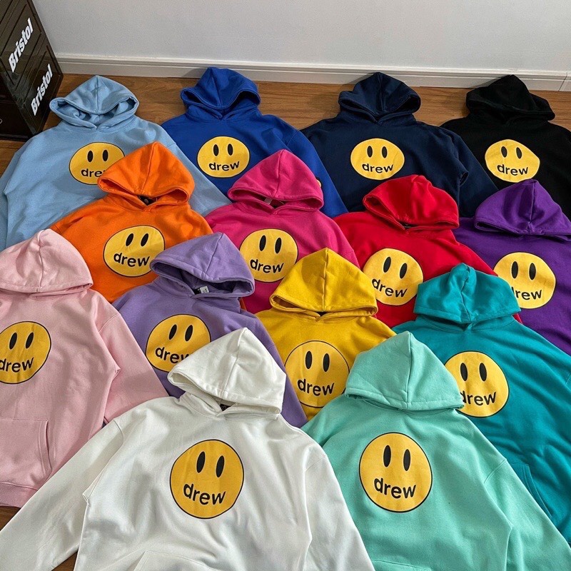 Áo Hoodie Drew House Mặt Cười Vải Nỉ Bông Cotton 100%