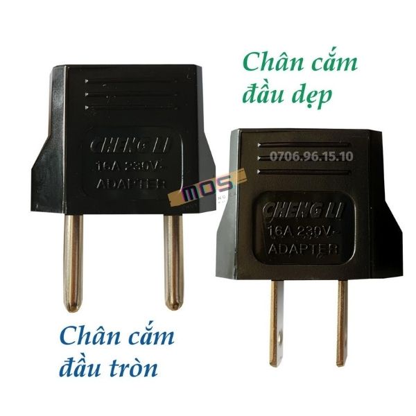 Phích cắm chuyển đổi chân cắm từ tròn ra dẹp/ dẹp ra tròn ⚡⚡ 1 đổi 1⚡⚡ Chengli Mos Shop