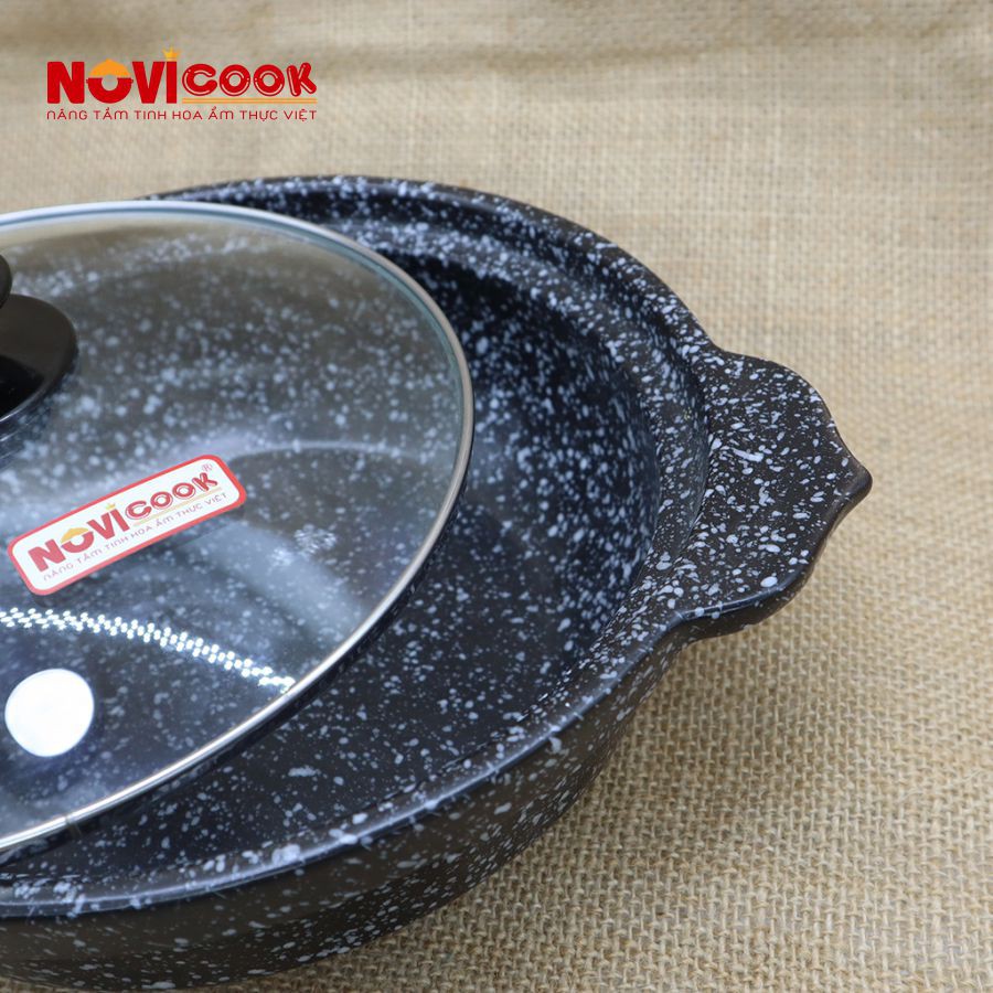 [4 Size] Nồi Sứ Cạn Cao Cấp Đen - nồi kho cá, nồi đất giá rẻ, nồi nhỏ, nồi mì cay, nồi lẩu