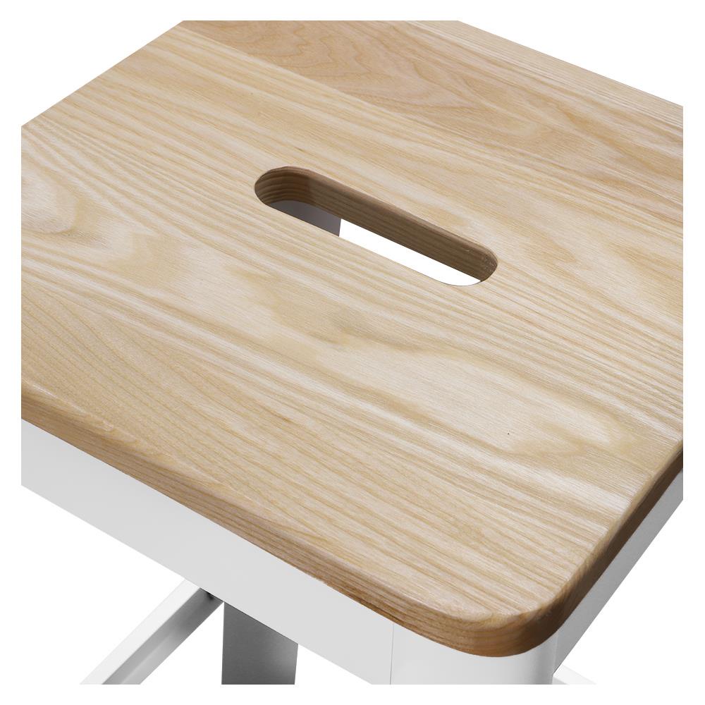 HomeBase FURDINI Ghế quầy bar bằng gỗ/thép BONNY W46xH74,5xD46cm màu gỗ/trắng