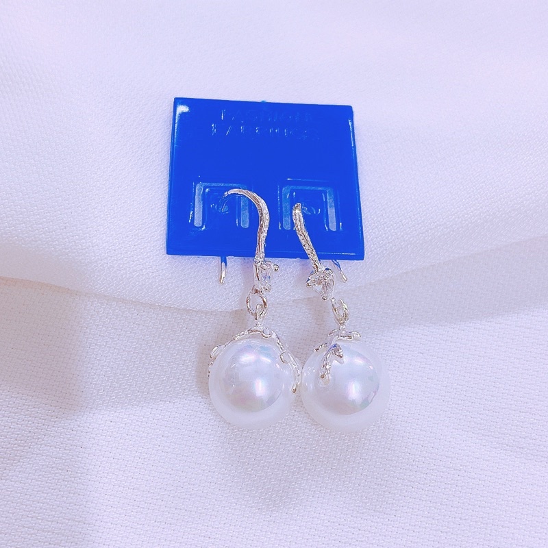 Bông tai móc tim gắn hạt LINH'S MIU SILVER - Bông tai bạc ta