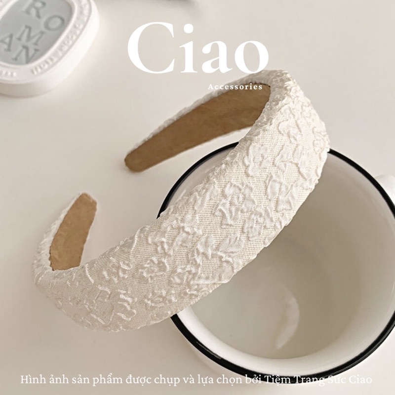 [NEW ITEMS] Băng đô/ Cài tóc vải mềm thiết kế hình hoa in nổi phong cách trendy Ciao accessorries