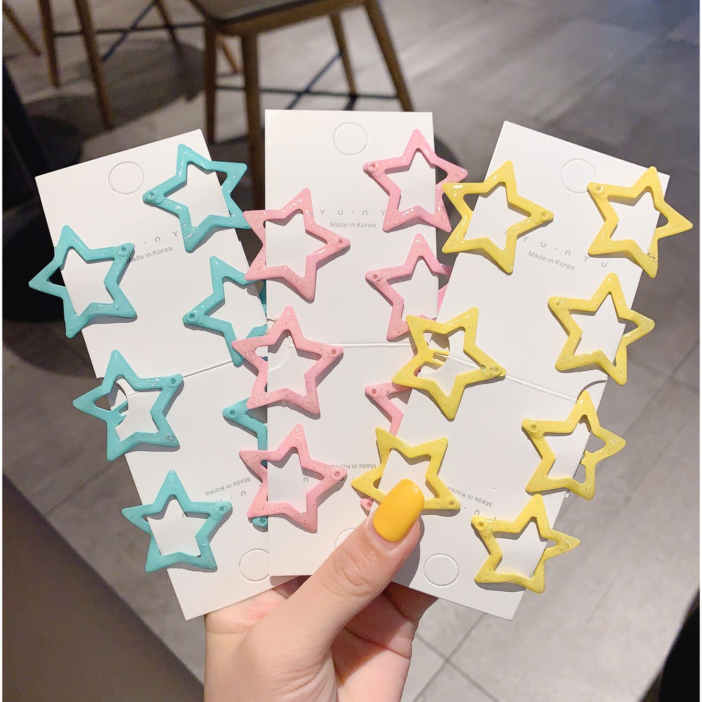 Set 7 kẹp tóc ngôi sao kiểu Hàn cho bé