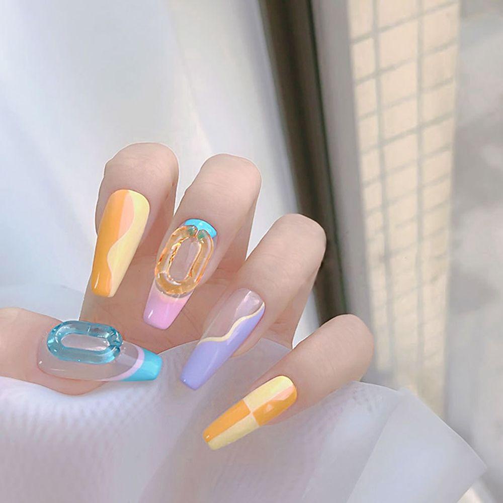 Nhẫn Trang Trí Móng Tay Nhiều Màu Sắc Phong Cách Vintage Thanh Lịch