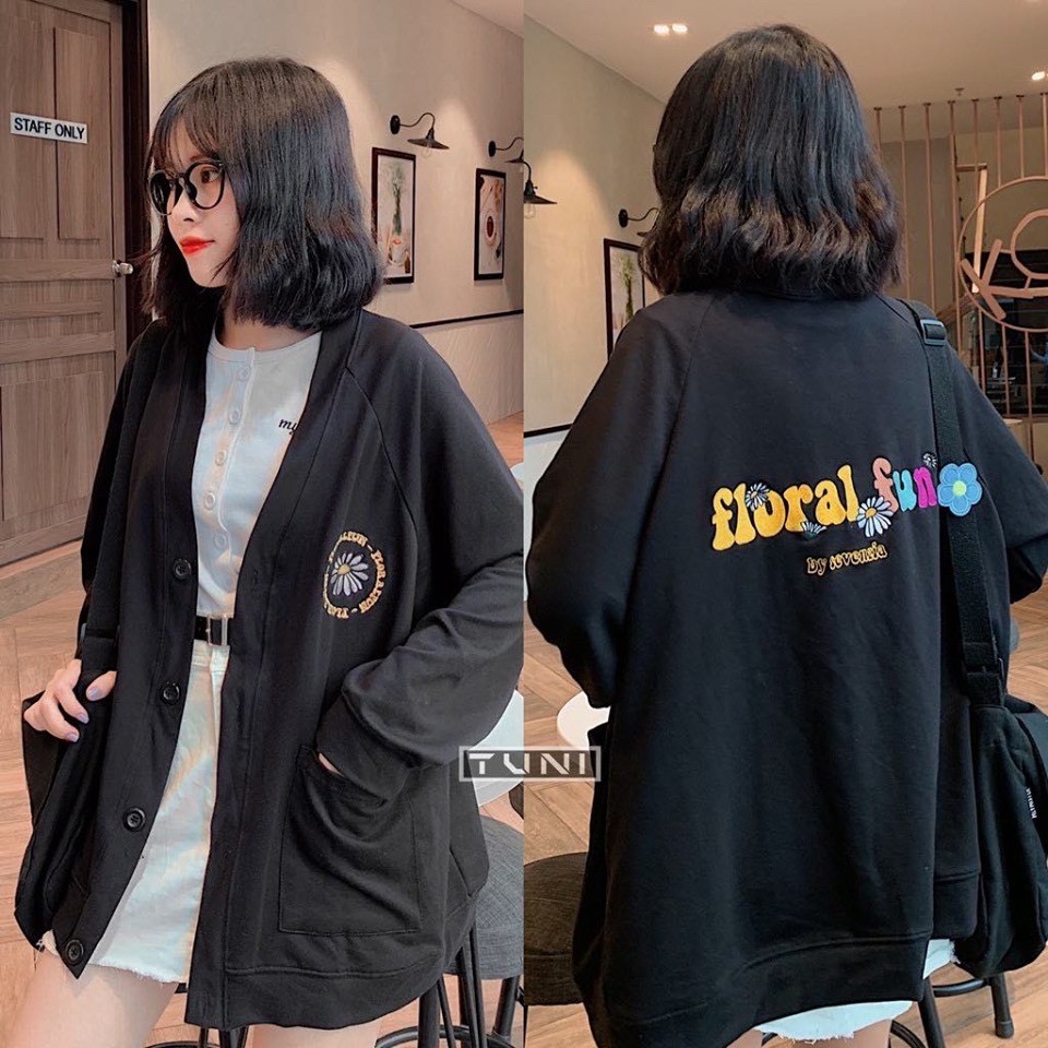 (Loại dày-Kèm video thật sản phẩm)Áo Khoác Cardigan FLORAL (4 màu) | BigBuy360 - bigbuy360.vn