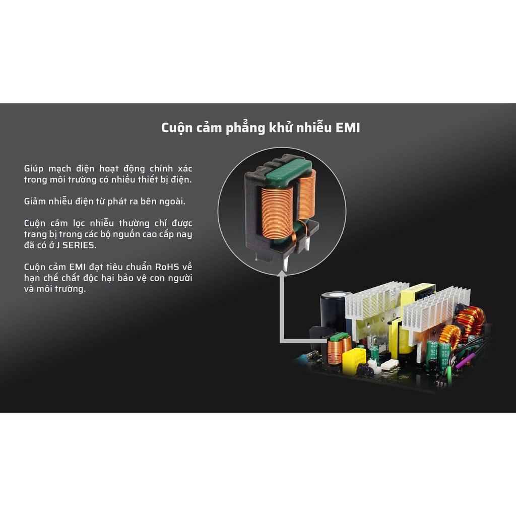 Nguồn máy tính công suất thực Jetek J SERIES - Hàng chính hãng - Bảo hành 36 tháng