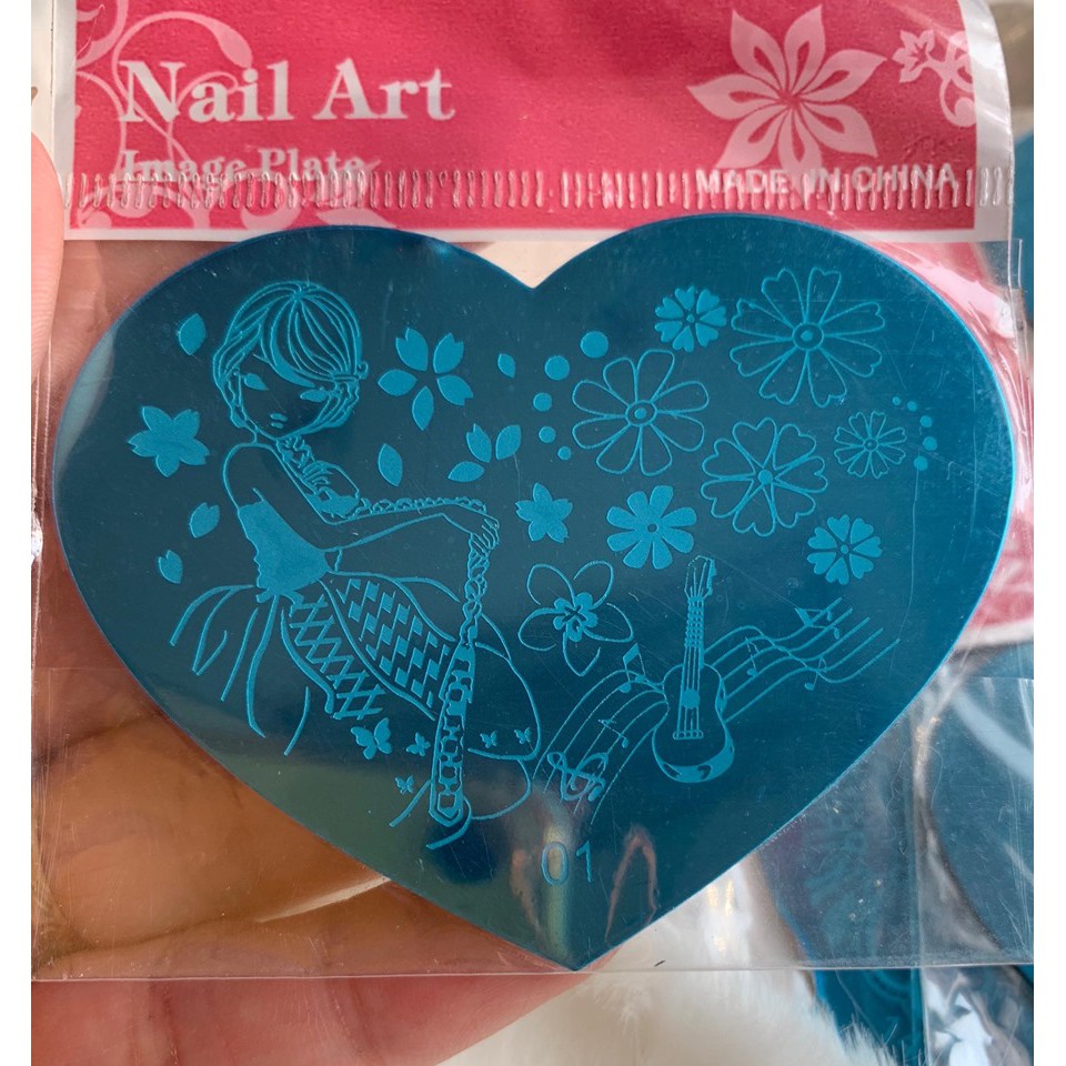 Khuôn In Móng Tay Inox Với Nhiều Hoạ Tiết Đẹp - Vẽ Móng Nghệ Thuật Nail Art (Lẻ 1 Cái)