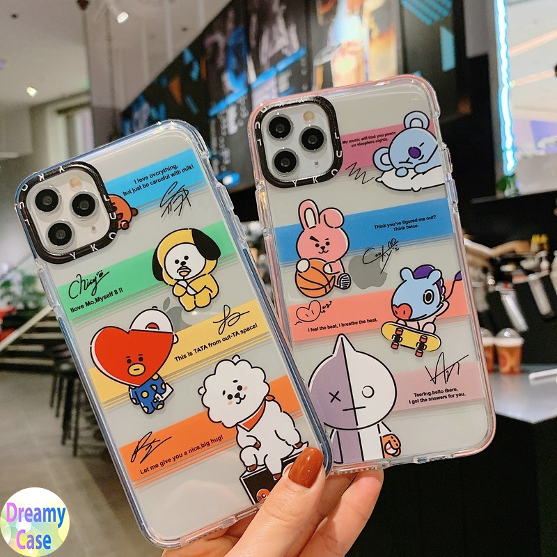 Ốp điện thoại chống rơi in họa tiết BTS BT21 hoạt hình đáng yêu cho IPHONE 11 PRO X XR XS MAX 6 6S 7 8 PLUS