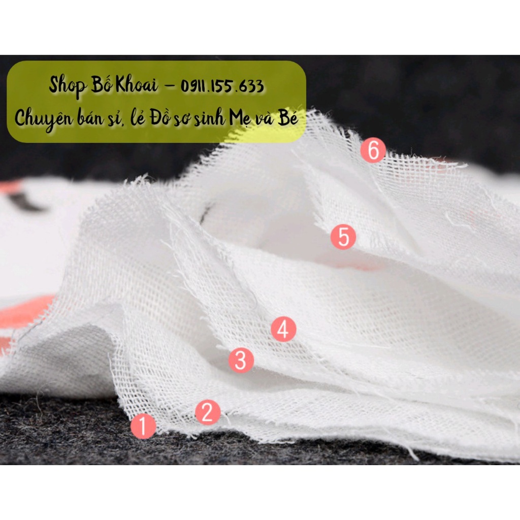 Khăn tắm xô nhăn 6 lớp siêu mềm, siêu thấm cho bé - Chăn xô nhăn 6 lớp đa năng  - Bố Khoai Store