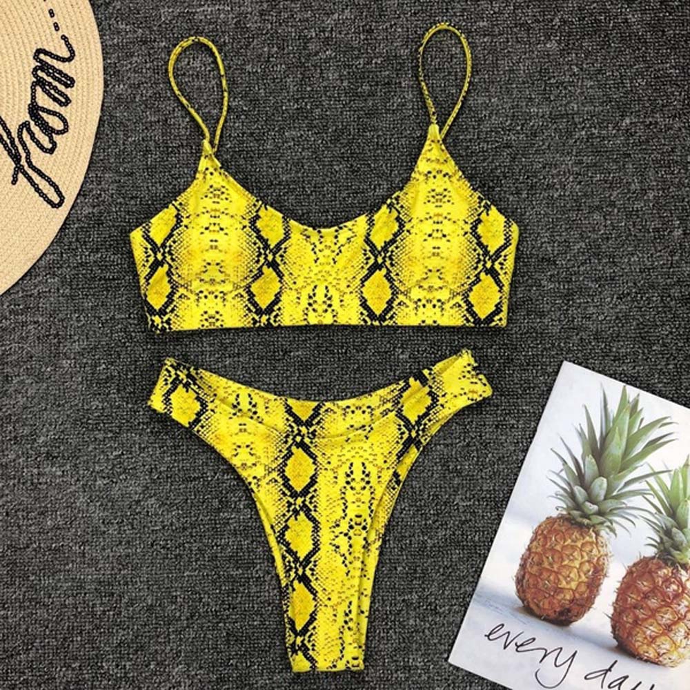 Bộ Bikini Tam Giác Họa Tiết Da Rắn Nhiều Màu Tủy Chọn Quyến Rũ Cho Nữ | BigBuy360 - bigbuy360.vn
