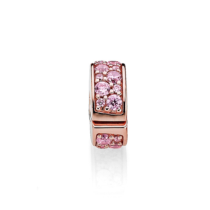 Hạt Pave Kẹp Màu Hồng Đá Vàng Hồng Đính
