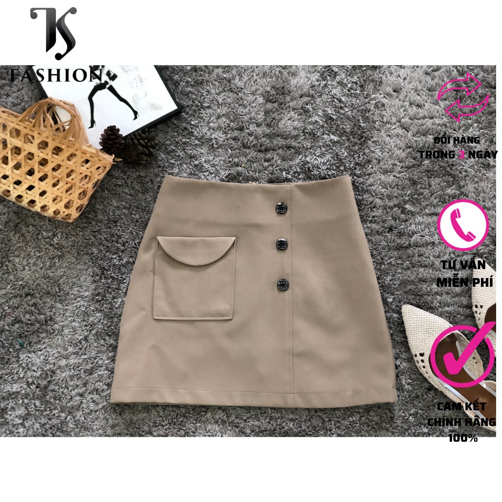 Chân váy chữ A, túi có nắp, 3 cúc, thiết kế cao cấp TK FASHION - CVK212