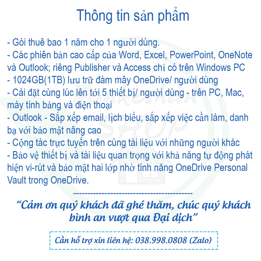 [KeyBox] Microsoft 365 Personal | 12 tháng | Dành cho 1 người| 5 thiết bị/người | Trọn bộ ứng dụng Office | 1TB lưu trữ