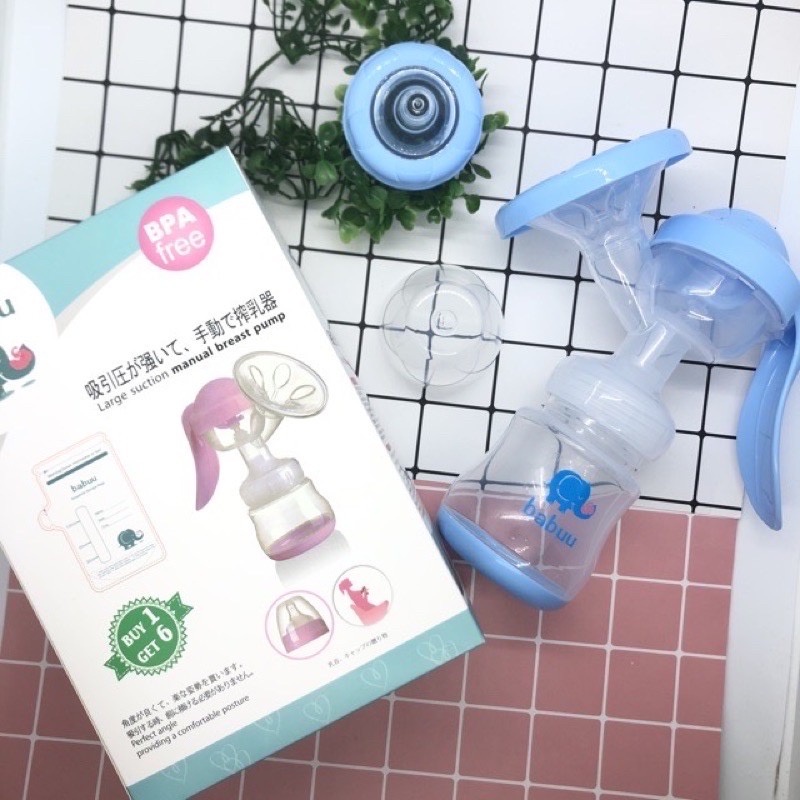 Máy hút sữa cầm tay Babuu chính hãng tặng kèm 6 túi trữa sữa cho mẹ bầu