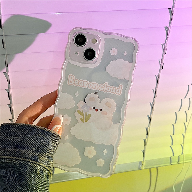 Ốp Điện Thoại Silicon Hình Gấu Đám Mây Cho iPhone 13 12Pro x xs 6 / 7 / 8Plus / Xr / Xsmax / Mini / 14-14