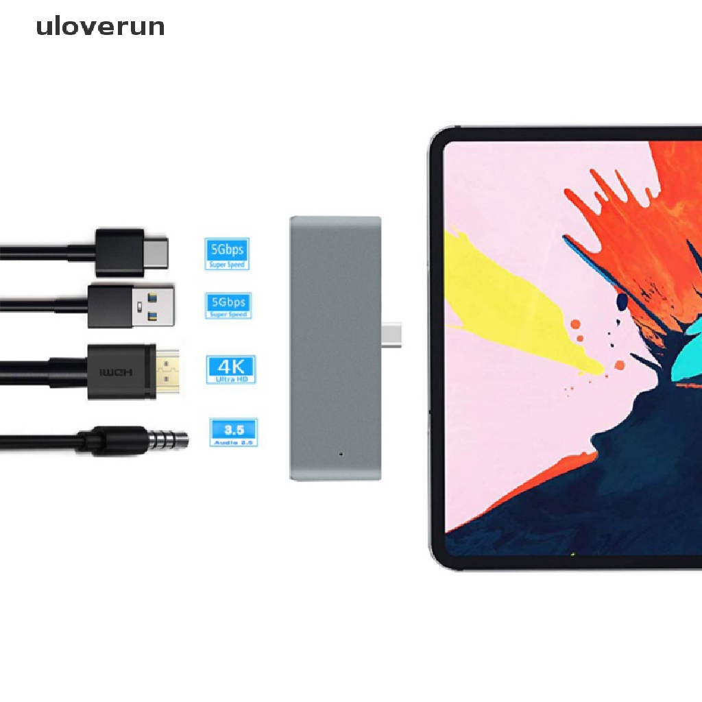 Đầu Chuyển Đổi USB Type C Sang Tai Nghe 3.5mm 4K HDMI PD Dongle Cho iPad Pro