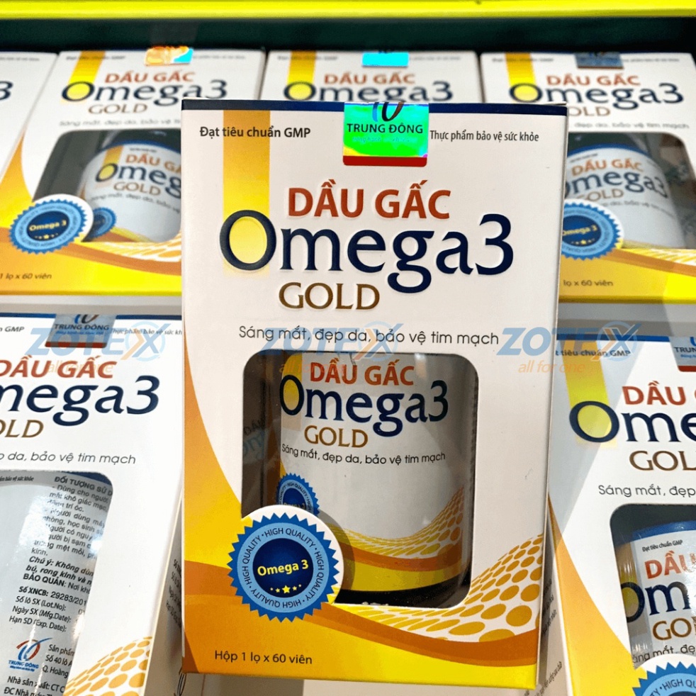 Dầu gấc Omega 3 tinh dầu hoa anh thảo bổ não và bảo vệ tim mạch sáng mặt đẹp da 60 viên chính hãng Trung Đông
