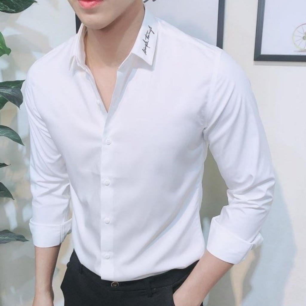 Áo Sơ Mi Nam Viền Cổ Chữ Ký GN622 Thời trang EMEY LUXURY