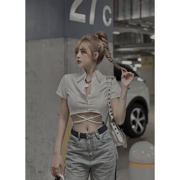 Set Áo Thô Croptop Mix Quần Jean MPB