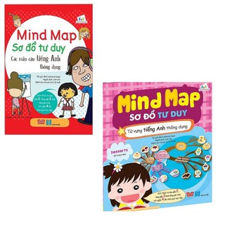 Sách -  Mind Map - Sơ đồ tư duy - Từ vựng tiếng Anh thông dụng / Các mẫu câu tiếng Anh thông dụng - 2 tập - có mã lẻ